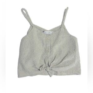 Zara Striped Denim Crop Top Blue & White Sleeveless Square Neck Size 13-14 Cm 16